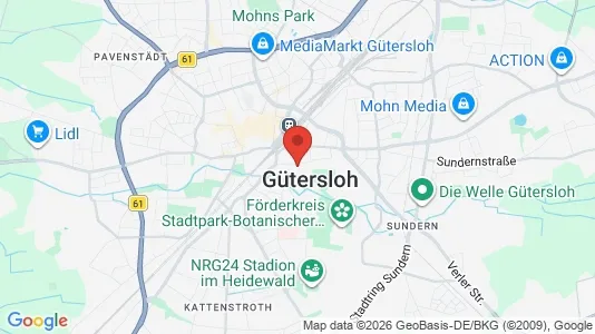 Apartments for rent i Gütersloh - kort over placeringen