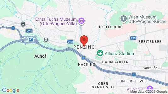 Apartments for rent i Wien Penzing - kort over placeringen