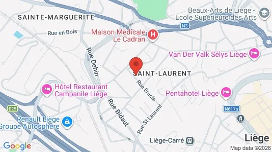 Apartments for rent i Luik - kort over placeringen