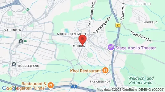 Apartments for rent i Stuttgart Möhringen - kort over placeringen