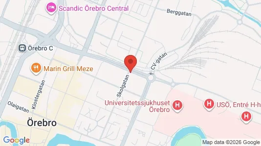 Rooms for rent i Örebro - kort over placeringen