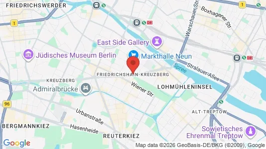 Apartments for rent i Berlin Friedrichshain-Kreuzberg - kort over placeringen