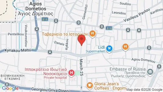 Apartments for rent i Nicosia Agios Dometios - kort over placeringen