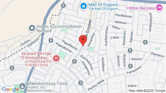Apartments for rent i Nicosia Egkomi - kort over placeringen