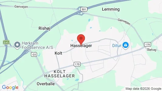 Apartments for rent i Hasselager - kort over placeringen