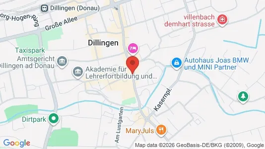 Apartments for rent i Dillingen an der Donau - kort over placeringen