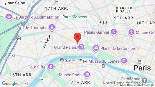 Apartments for rent i Paris 8ème arrondissement - kort over placeringen