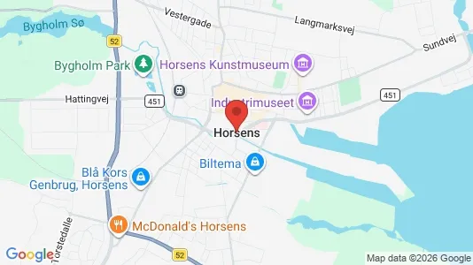 Houses for rent i Horsens - kort over placeringen