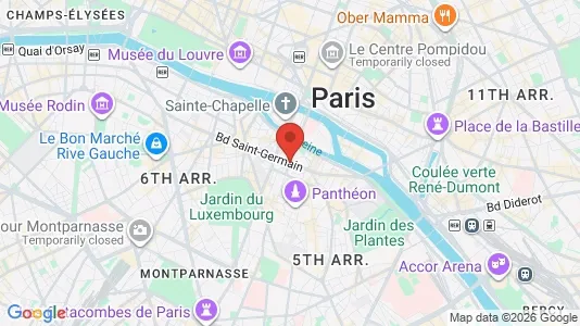Apartments for rent i Paris 5ème arrondissement - Latin Quarter - kort over placeringen