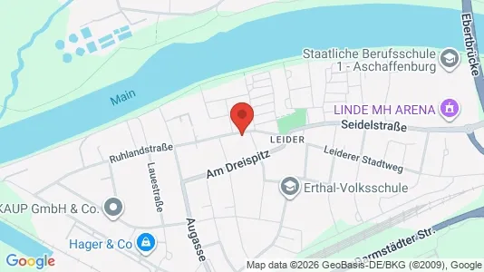 Apartments for rent i Aschaffenburg - kort over placeringen