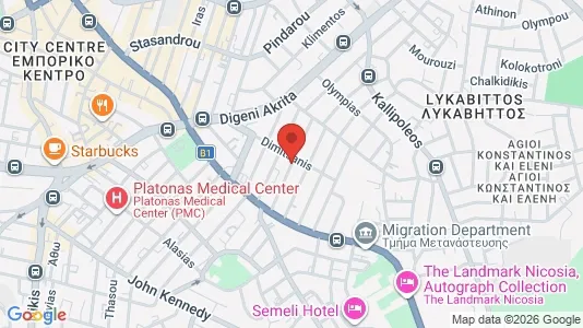 Apartments for rent i Nicosia Lefkosia - kort over placeringen