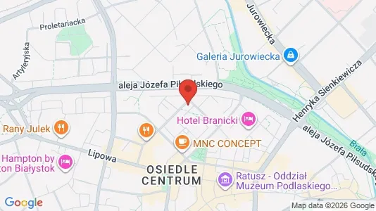 Rooms for rent i Białystok - kort over placeringen
