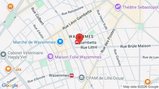 Apartments for rent i Lille - kort over placeringen