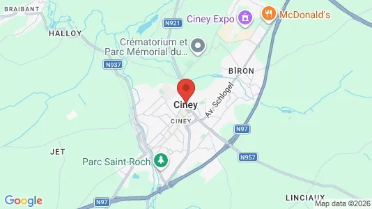 Apartments for rent i Ciney - kort over placeringen