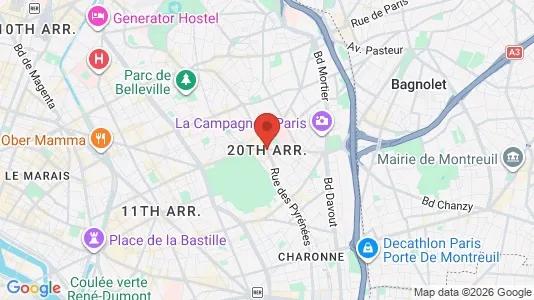Apartments for rent i Paris 20ème arrondissement - kort over placeringen