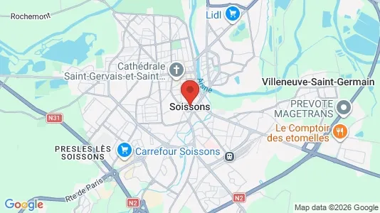 Apartments for rent i Soissons - kort over placeringen