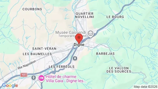 Apartments for rent i Digne-les-Bains - kort over placeringen