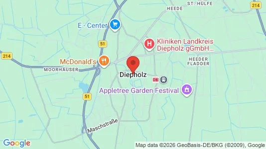 Apartments for rent i Diepholz - kort over placeringen