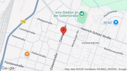 Apartments for rent i Chemnitz - kort over placeringen