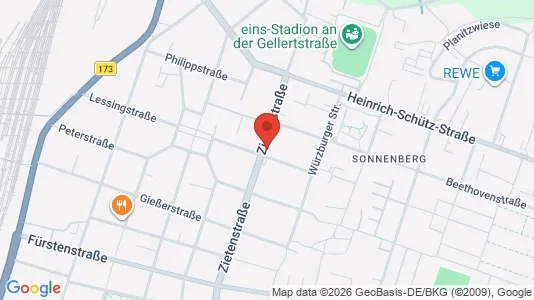 Apartments for rent i Chemnitz - kort over placeringen