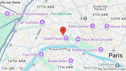 Apartments for rent i Paris 8ème arrondissement - kort over placeringen