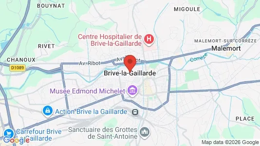 Apartments for rent i Brive-la-Gaillarde - kort over placeringen