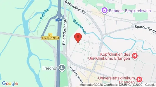 Apartments for rent i Erlangen - kort over placeringen