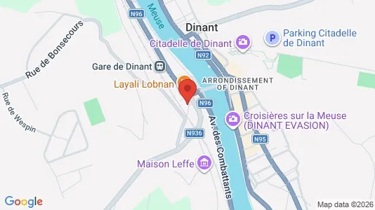 Apartments for rent i Dinant - kort over placeringen