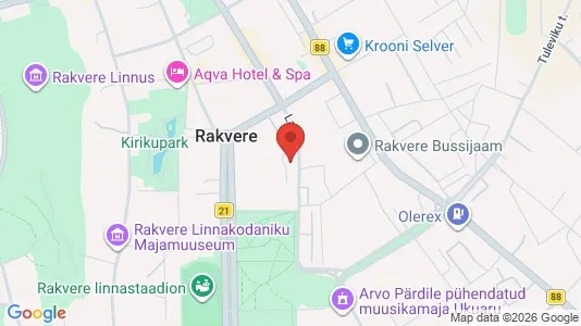 Apartments for rent i Rakvere - kort over placeringen