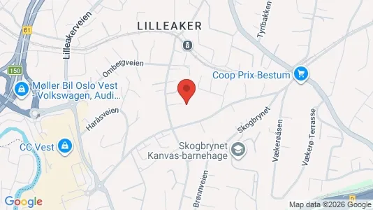 Rooms for rent i Oslo Ullern - kort over placeringen