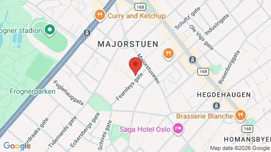 Rooms for rent i Oslo Frogner - kort over placeringen