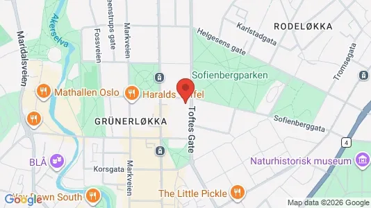 Rooms for rent i Oslo Grünerløkka - kort over placeringen