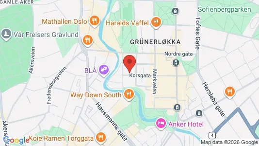 Rooms for rent i Oslo Grünerløkka - kort over placeringen