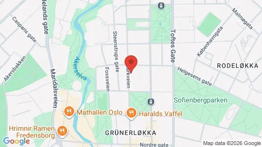 Rooms for rent i Oslo Grünerløkka - kort over placeringen
