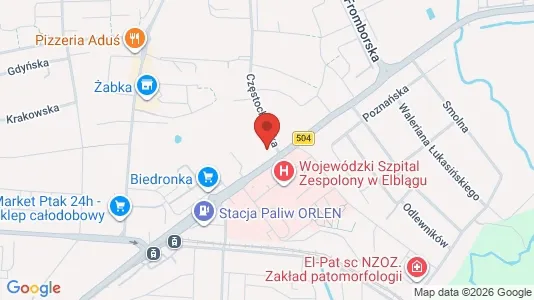Apartments for rent i Elbląg - kort over placeringen