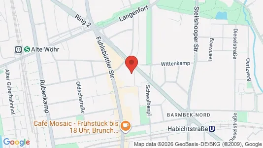 Apartments for rent i Hamburg Nord - kort over placeringen