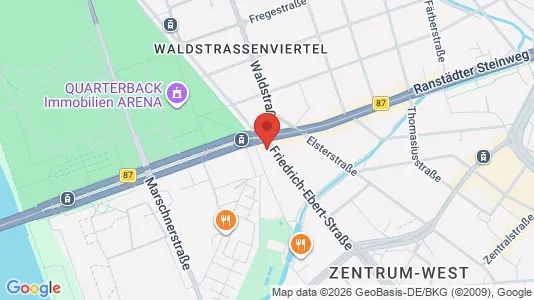Apartments for rent i Leipzig - kort over placeringen