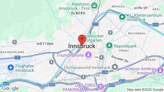 Apartments for rent i Innsbruck - kort over placeringen