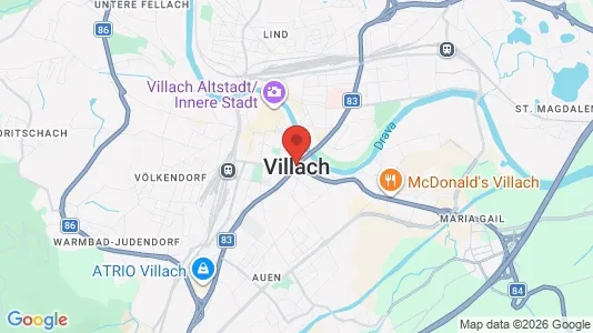 Apartments for rent i Villach - kort over placeringen