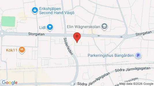 Apartments for rent i Växjö - kort over placeringen