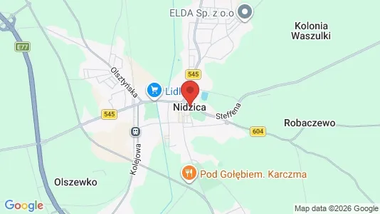 Rooms for rent i Nidzicki - kort over placeringen