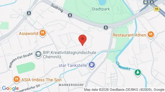 Apartments for rent i Chemnitz - kort over placeringen