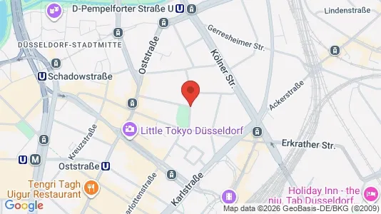 Apartments for rent i Dusseldorf - kort over placeringen