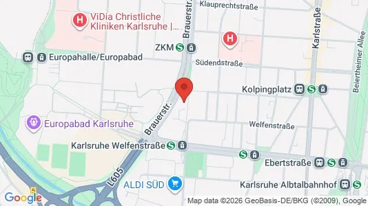 Apartments for rent i Karlsruhe - kort over placeringen