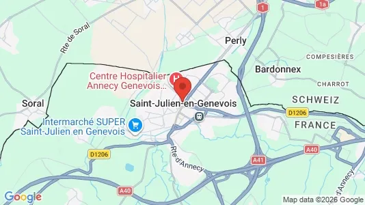 Houses for rent i Saint-Julien-en-Genevois - kort over placeringen