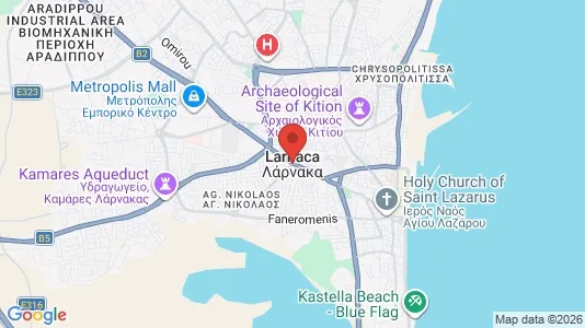 Houses for rent i Larnaca - kort over placeringen