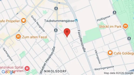 Apartments for rent i Wien Wieden - kort over placeringen