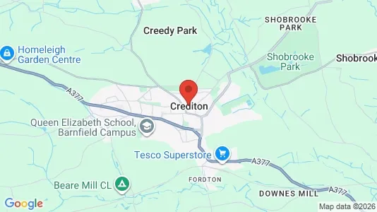 Houses for rent i Crediton - Devon - kort over placeringen