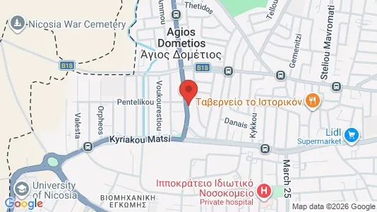 Apartments for rent i Nicosia Agios Dometios - kort over placeringen