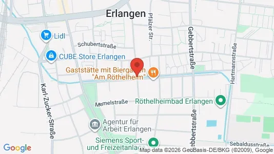Apartments for rent i Erlangen - kort over placeringen